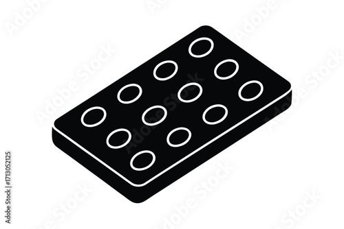 tablets blister pack silhouette vector icon