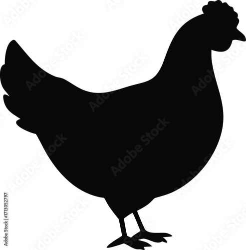 Black Silhouette of a Chicken A Simple yet Powerful Graphic