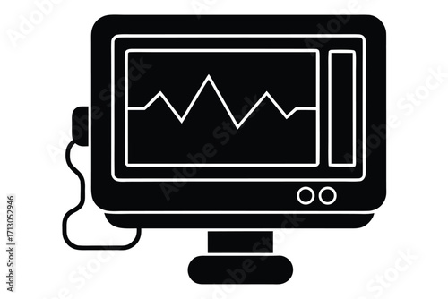 vital signs monitor silhouette vector icon