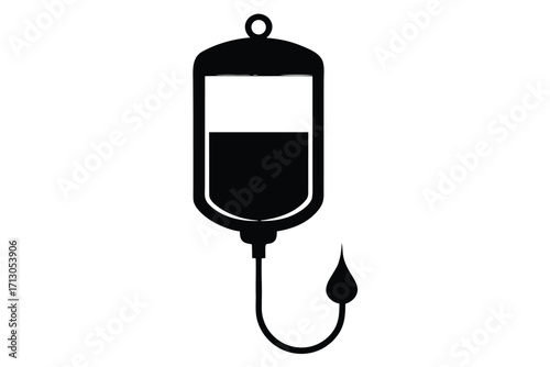 blood bag silhouette vector icon