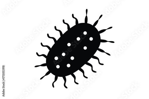 bacteria silhouette vector icon