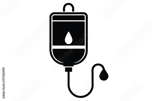 blood transfusion silhouette vector icon