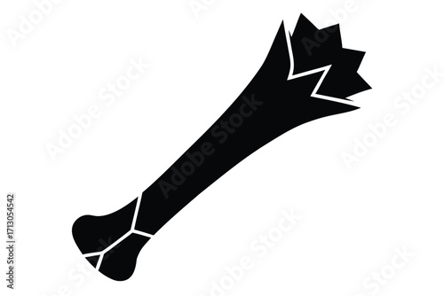 broken bone silhouette vector icon