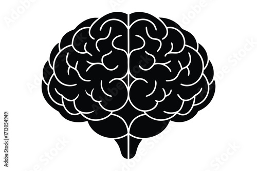 brain silhouette vector icon