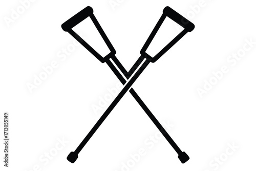 crutches silhouette vector icon