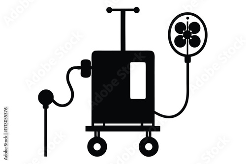 dialysis machine silhouette vector icon
