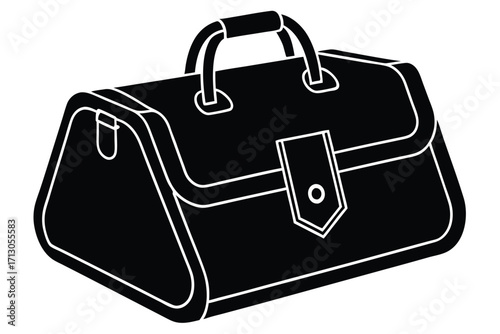 doctor bag silhouette vector icon