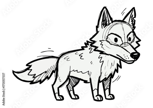 Stylized wolf silhouette in blue, representing wildlife and nature