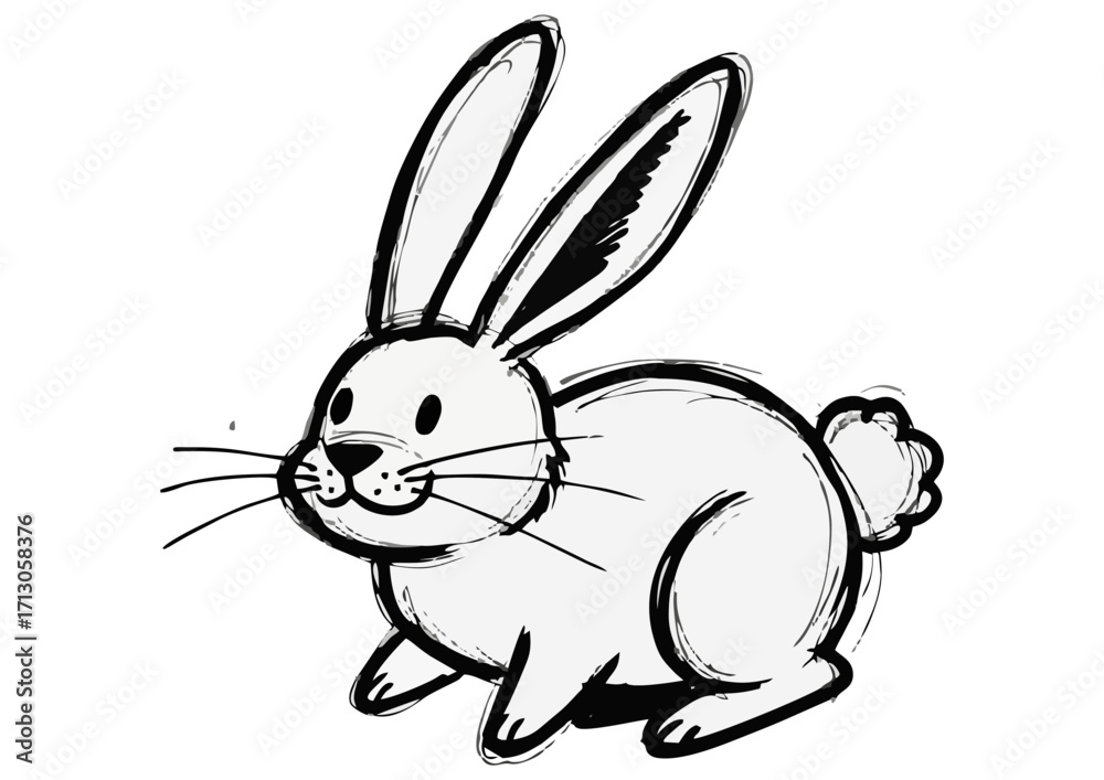 Obraz premium Colorful bunny ears illustration, playful design, Easter symbol, isolated on white background