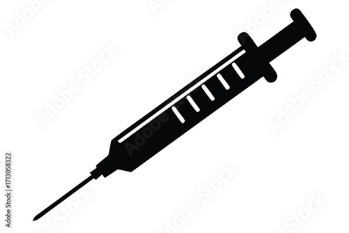 injection needle silhouette vector icon