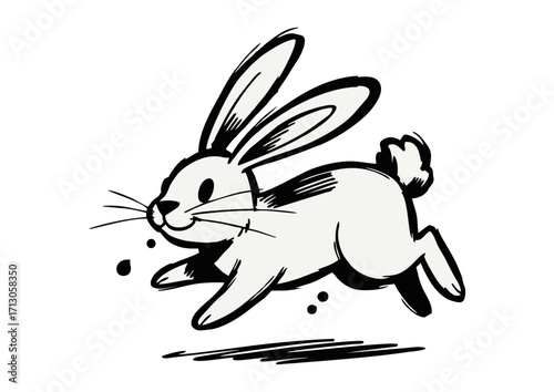 Colorful bunny ears illustration, playful design, Easter symbol, isolated on white background
