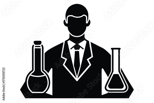 lab technician silhouette vector icon