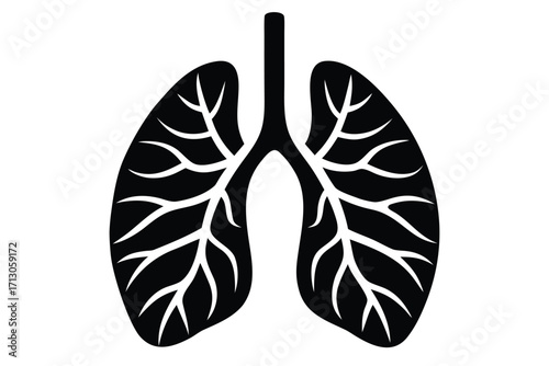 lungs silhouette vector icon