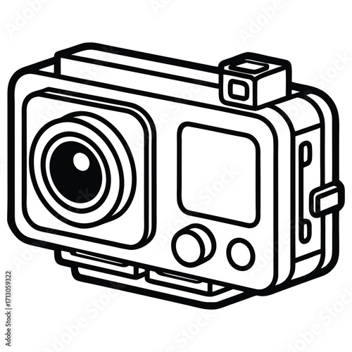 Silhouette of gopro isolated on a white background