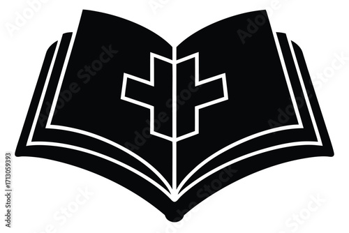 medical book silhouette vector icon