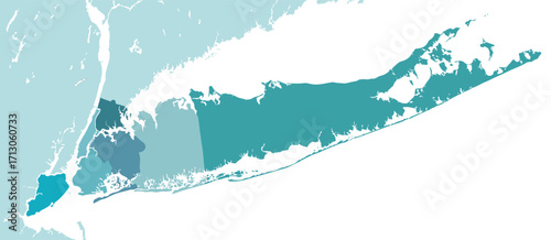 Map of Long Island with Countys