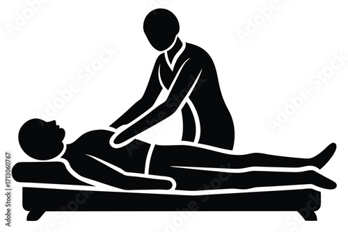 medical massage silhouette vector icon