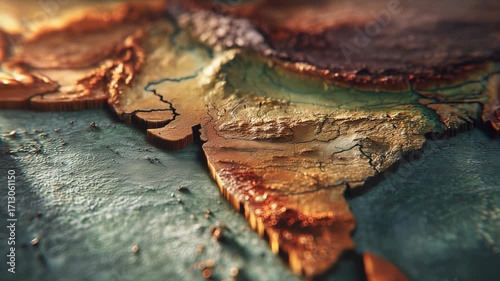The map shows India's impressive topography, highlighting India's diverse terrain. India's coastline and intricate topography are visually detailed in warm tones.