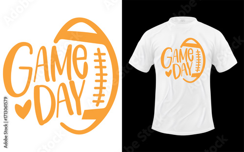Vibrant and energetic graphic design celebrating football season with bold colors and classic typography perfect for apparel and fan merchandise
