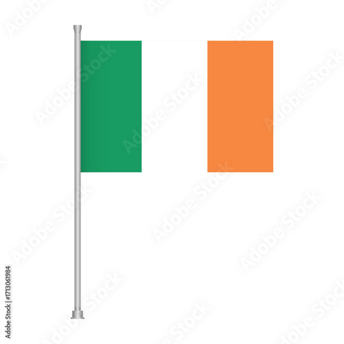 Ireland national symbol graphic design country irish flag illustration republic of ireland banner nation 3d