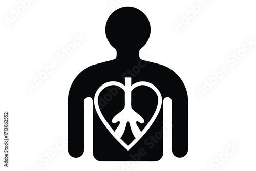 organ donor silhouette vector icon