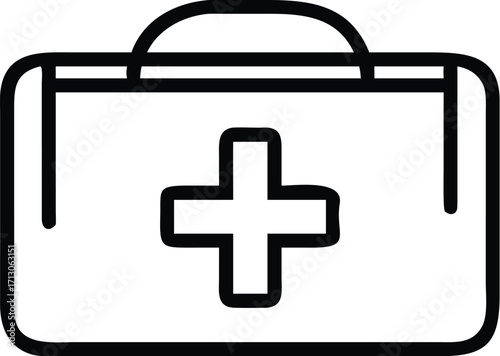 Vector art of first aid kit icon, symbol of emergency treatment