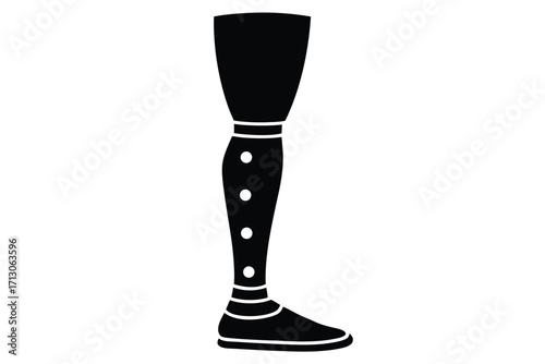 prosthetic leg silhouette vector icon