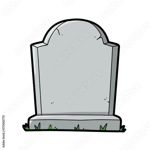 Blank tombstone headstone monument for cemeteries and memorials gravestone design element isolated on white background Vector Illustration