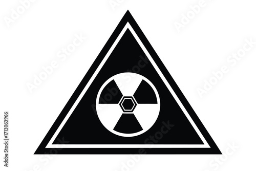 radiation warning silhouette vector icon