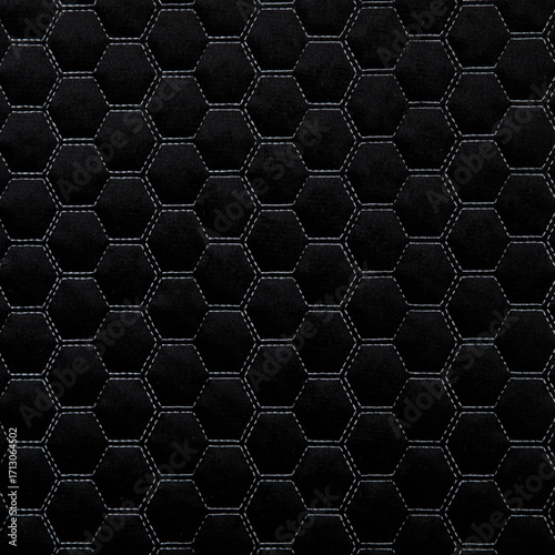 Black leather texture with hexagon ornament