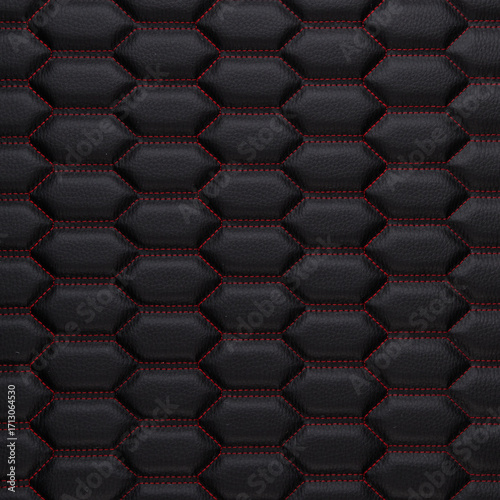 Black leather texture with hexagon ornament