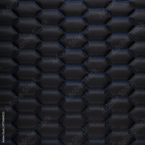 Black leather texture with hexagon ornament