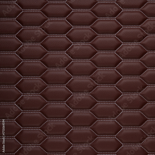 Brown leather texture with hexagon ornament
