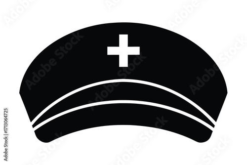 surgical hat silhouette vector icon