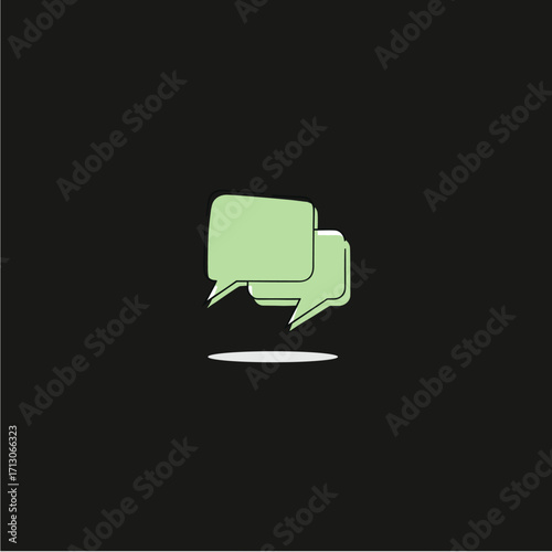 Chat bubble, text message icon logo flat vector design