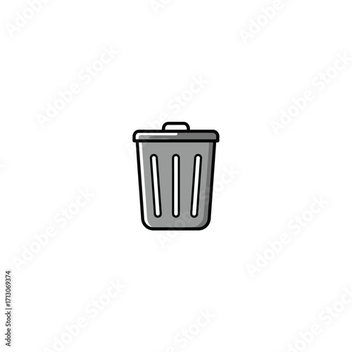 Vector trash can icon, a symbol for deletion and waste disposal, clean design