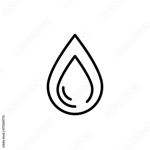 Water Drop Symbol Clean Vector Icon (168)