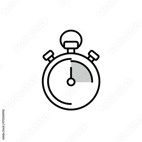 Stopwatch Symbol Vector Icon, Time Management, Timer Illustration