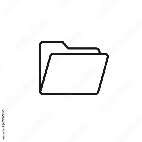 Simple folder line icon, a minimalist document holder symbol for web and applications. Office organization and data storage vektor graphic isolated