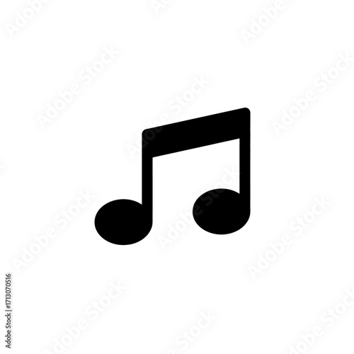 Clean and Simple Music Note Symbol Vector Icon for Sound, Melody, and Audio Applications - A Fundamental Graphic Element