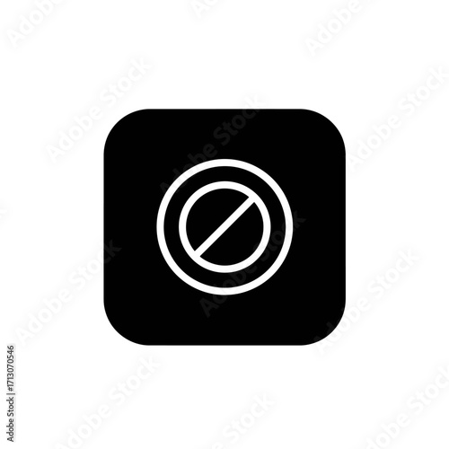 Prohibited Mark Symbol Modern Vector Icon with Circular Warning and Restriction Signage for Guidance and Alertness