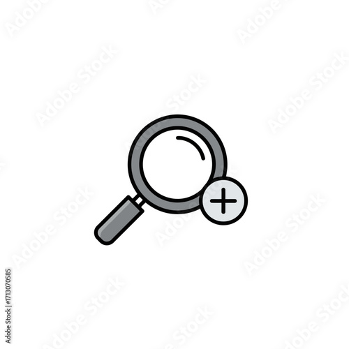 Search Plus Symbol Vector Icon for Website and App UI