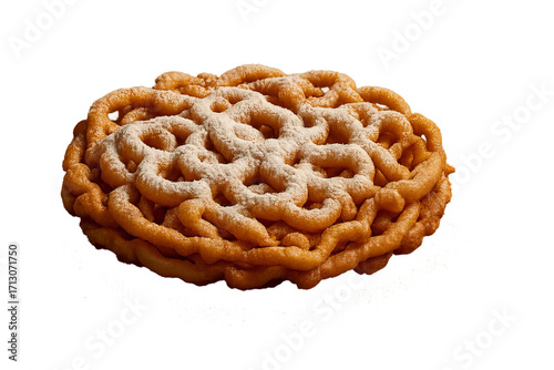Funnel cake dessert with powdered sugar, traditional fair and carnival food