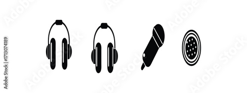 Audio equipment including headphones microphone and speaker 