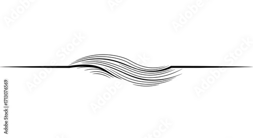 Elegant minimalist flourish divider for creative design projects and sophisticated invitations or stationery