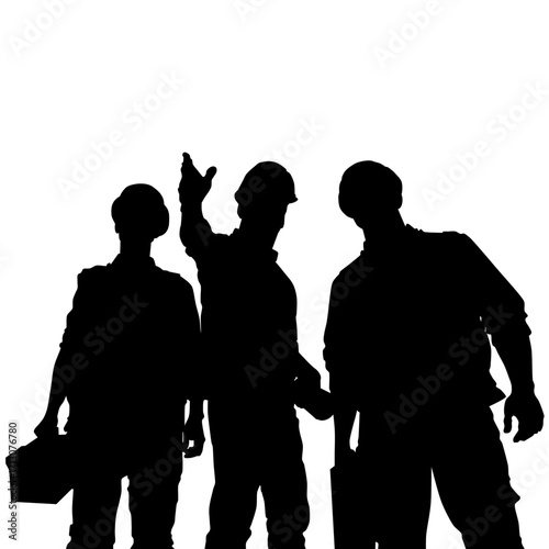 Construction workers vector silhouette 