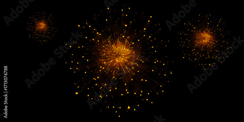 Foto A dazzling display of golden fireworks exploding against the night sky symbolizi