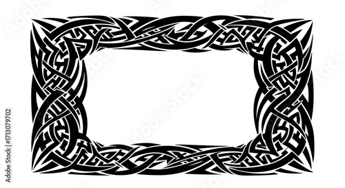 Stylish black Celtic knot frame for dynamic posters or elegant invitations needing a touch of Irish heritage
