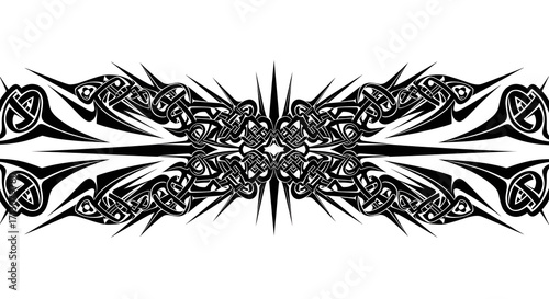 Stunning symmetrical tribal tattoo design element for your creative projects and artistic endeavors