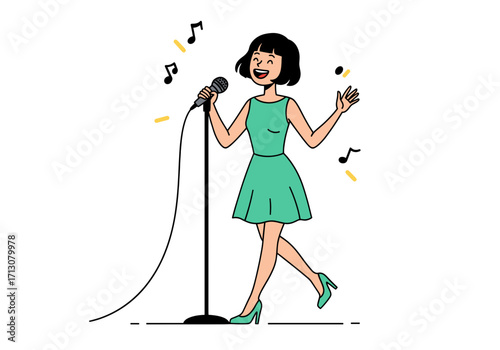 Singer with Microphone Icon